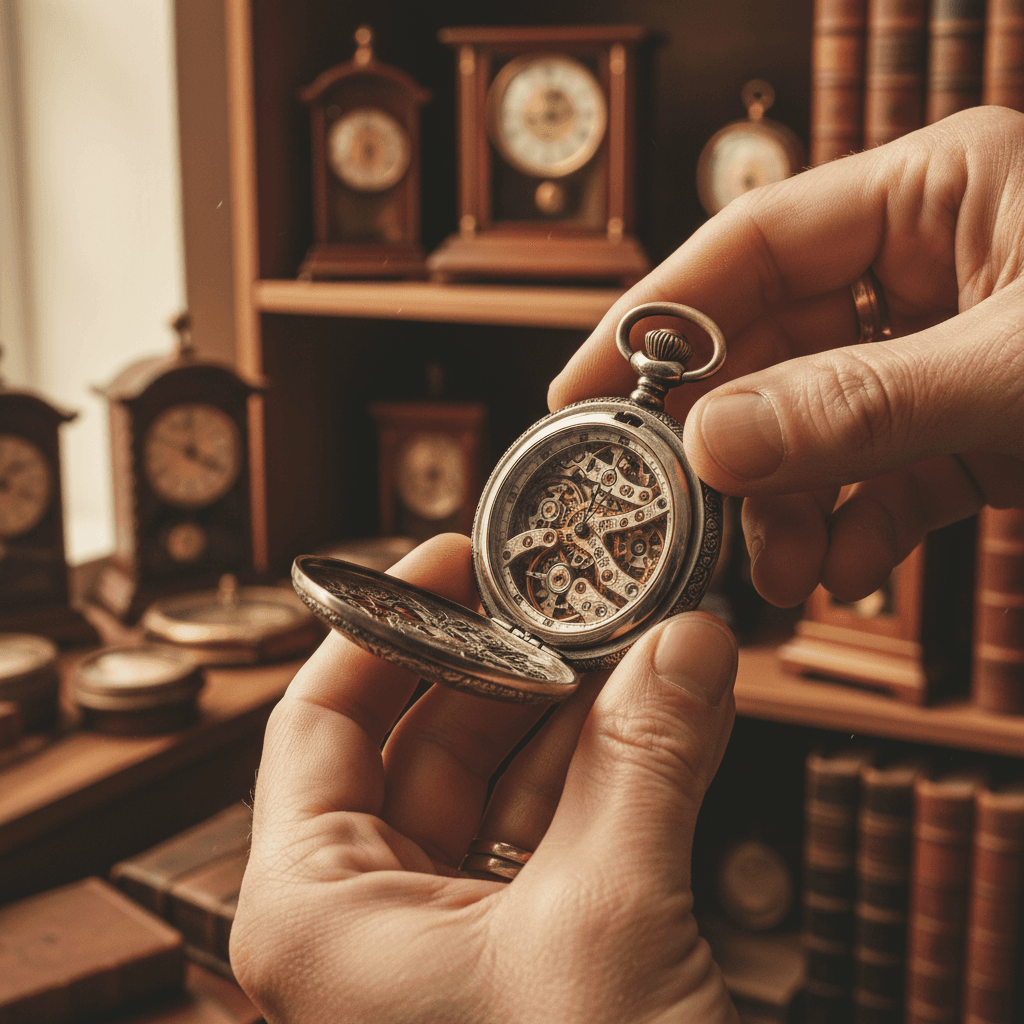 Vintage Uhr mit sichtbarem Uhrwerk