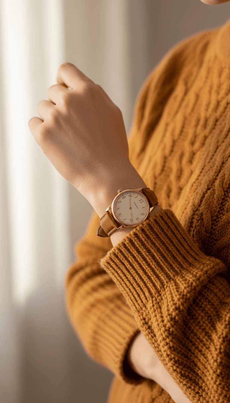 Klassische Herren-Armbanduhr mit Ledernarmband
